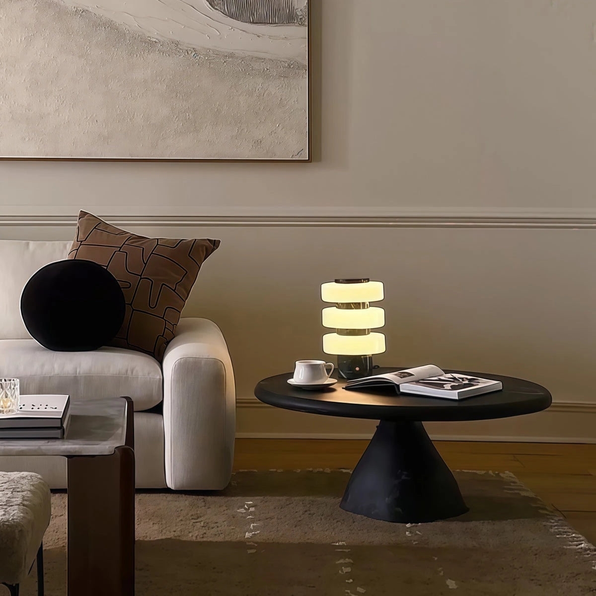 Sculptural Resin Pedestal Coffee Table — view 8