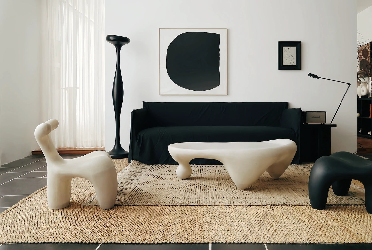 Sculptural Resin Coffee Table & Snail Chair Collection — view 2