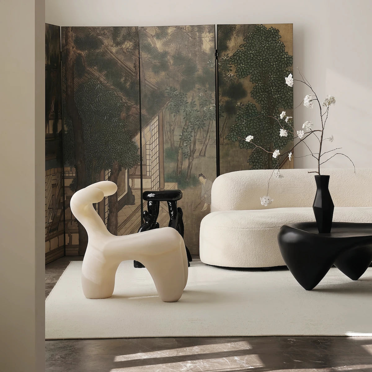 Sculptural Resin Coffee Table & Snail Chair Collection — view 5