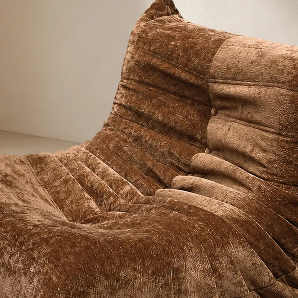 Brown starry chenille upholstery texture detail