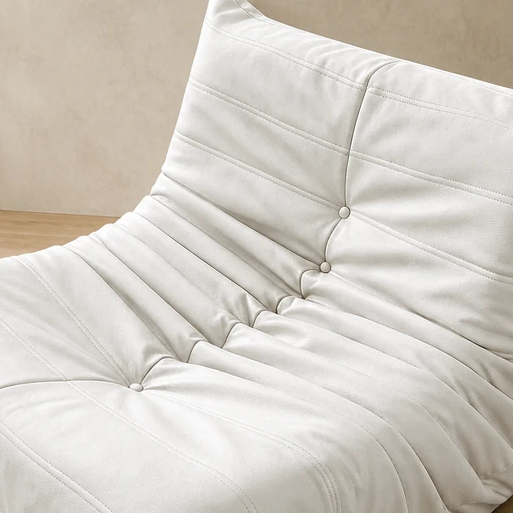 Off-white suede upholstery texture detail