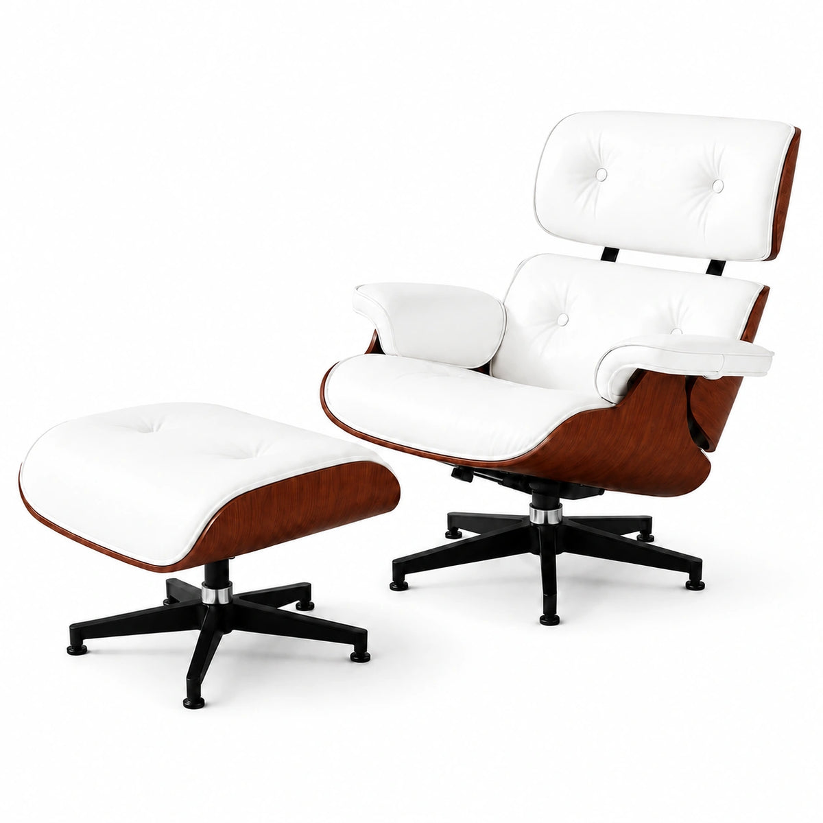 Lounge chair and ottoman, darkwood white appearance reference