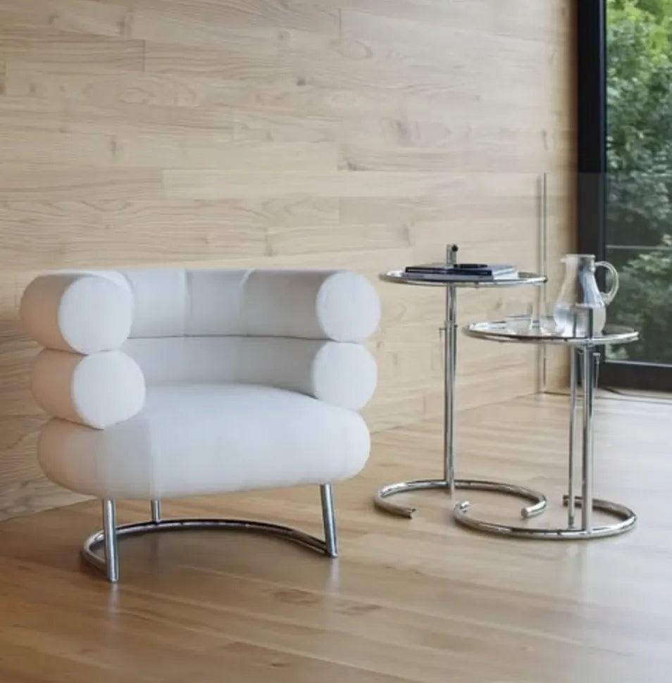 Height Adjustable Glass Side Table