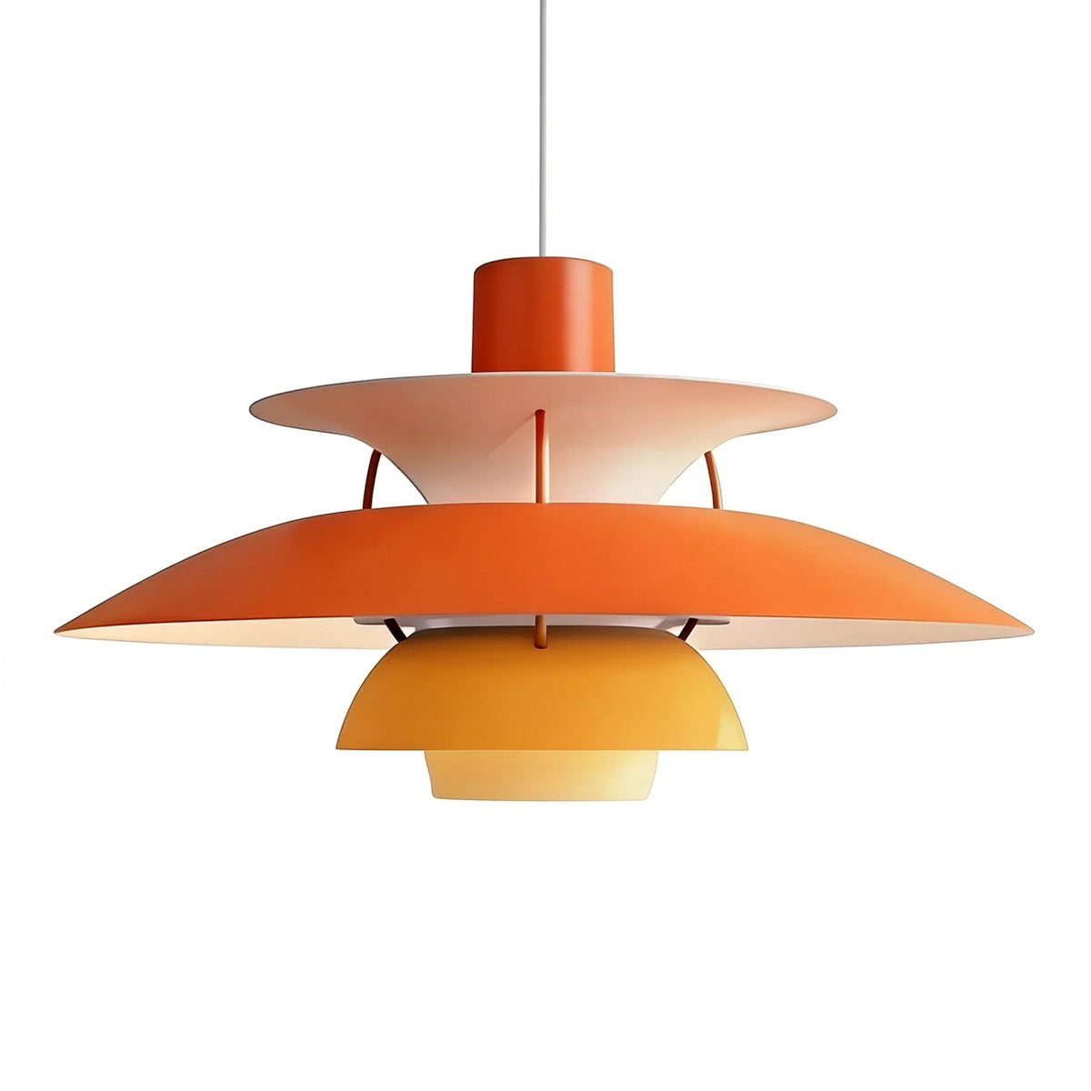 Layered Scandinavian Pendant Lamp in ombre orange finish
