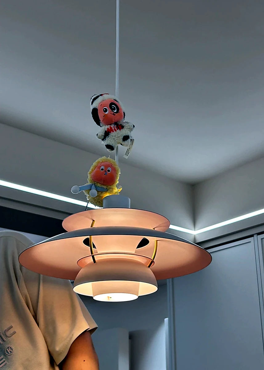 Layered Scandinavian Pendant Lamp installed in a room