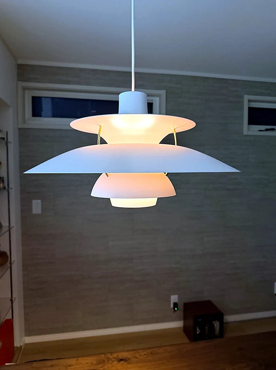Layered Scandinavian Pendant Lamp above a dining table