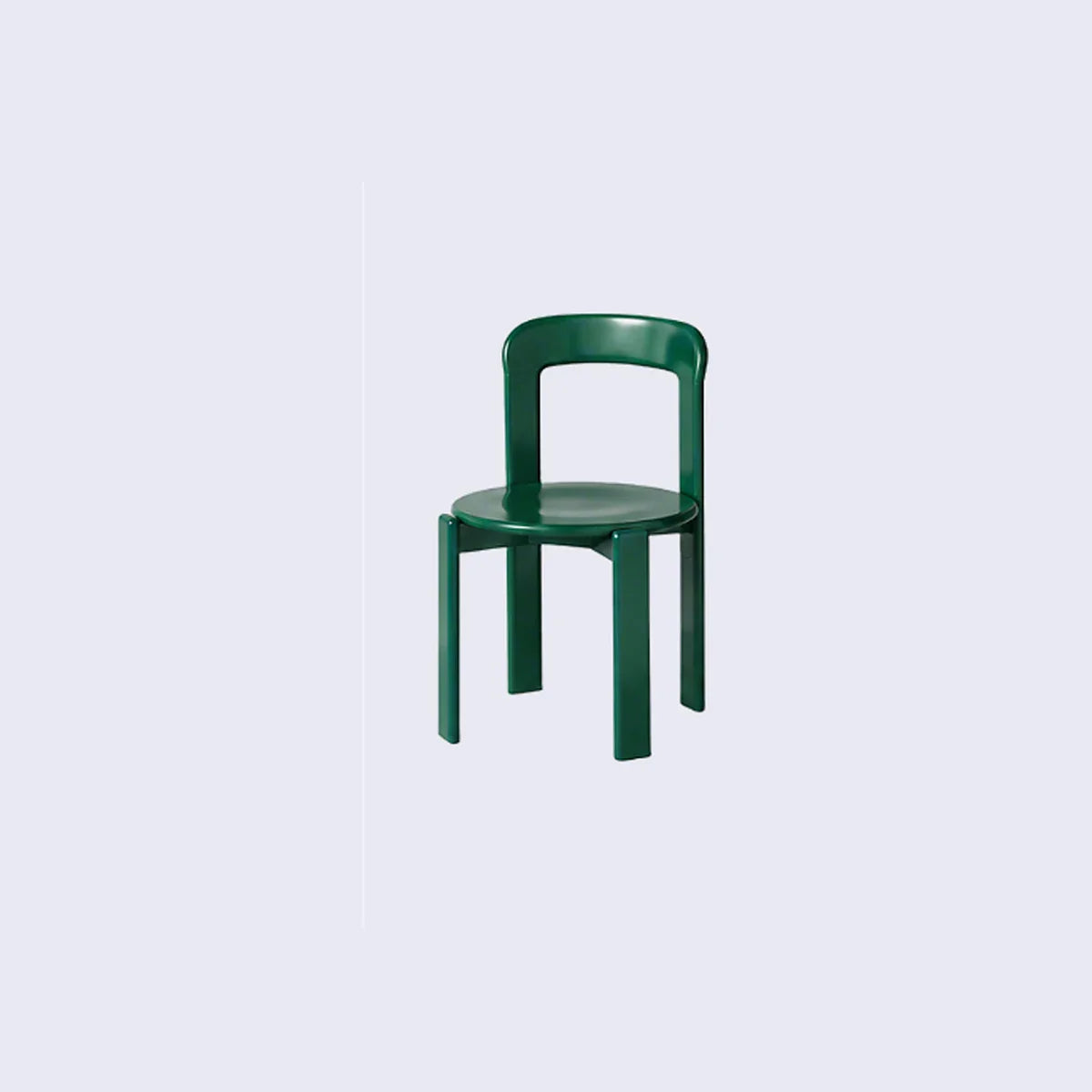 Rounded Wooden Dining Chair Green 1-Piece