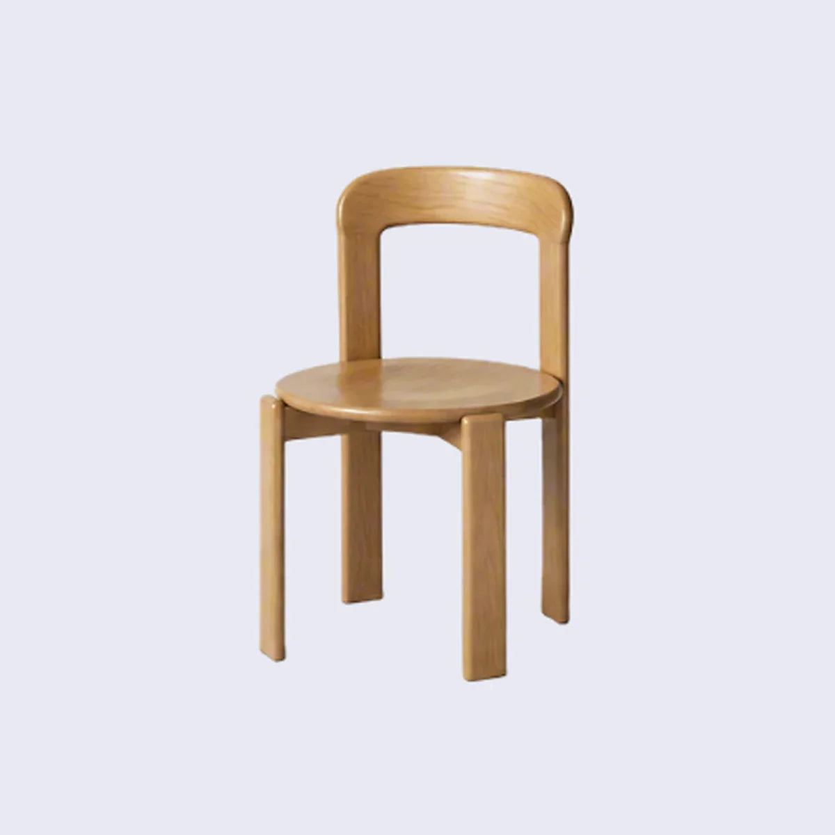 Rounded Wooden Dining Chair Natural Oak 1-Piece