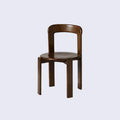 Rounded Wooden Dining Chair Walnut 1-Piece