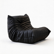Low profile modular lounge sofa module in black upholstery