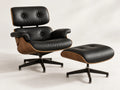 Black lounge chair and matching ottoman
